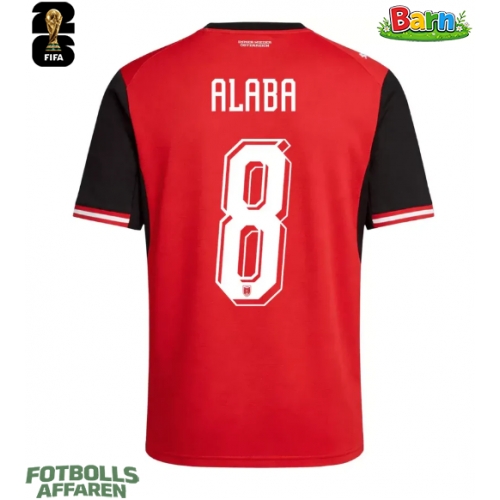 Österrike David Alaba #8 Hemmaställ Barn VM 2026 Kortärmad (+ Korta byxor)